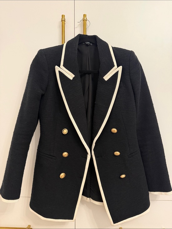Express Jackets & Blazers - Express Black Blazer with White Trim and Gold Buttons